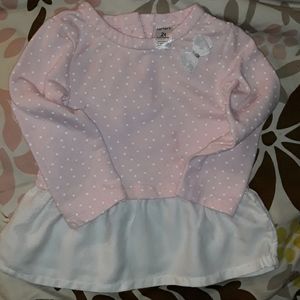 Carter's  Size 2T long sleeve pink bow shirt.